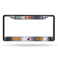 Basketball Rico Industries Miami Heat Black Black Chrome Frame 12 x 6 Black Chrome Frame 12 x 6 Car/Truck Auto Accessory