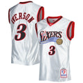 Men's Mitchell & Ness Allen Iverson Platinum Philadelphia 76ers 2000/01 Hardwood Classics 75th Anniversary Swingman