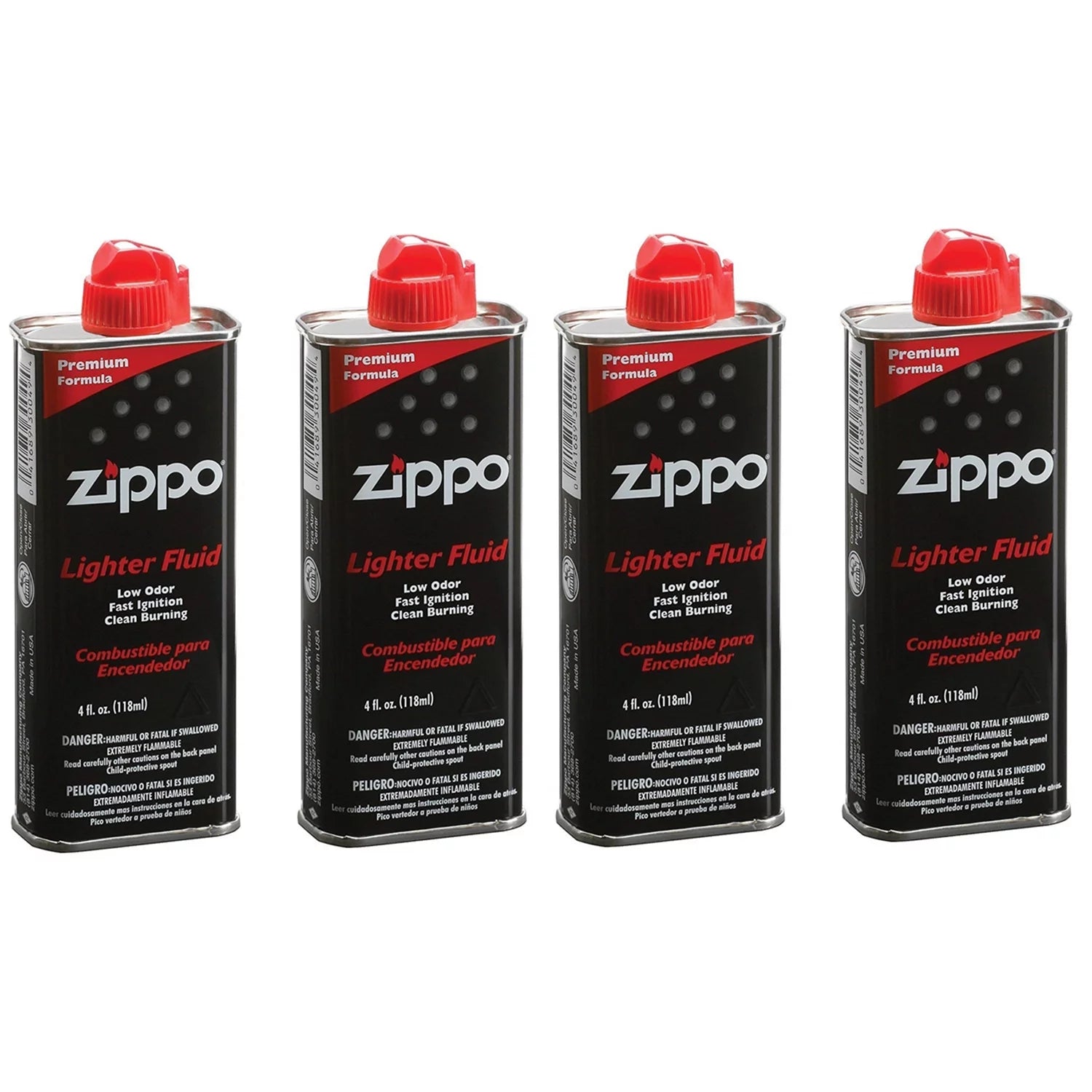 Zippo Lighter Fuel Fluid 4 oz (118ml) - 4 Can