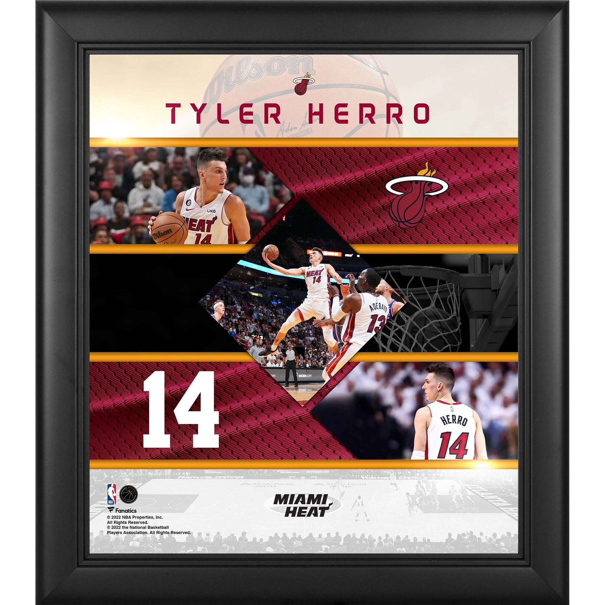 Tyler Herro Miami Heat Framed 15 x 17 Stitched Stars Collage