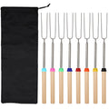Aptoco 8 Pack Marshmallow Roasting Sticks Telescoping 31.9 Smores Sticks Kit Hot Dog Fork for Campfire, Camping, Bonfire and Grill