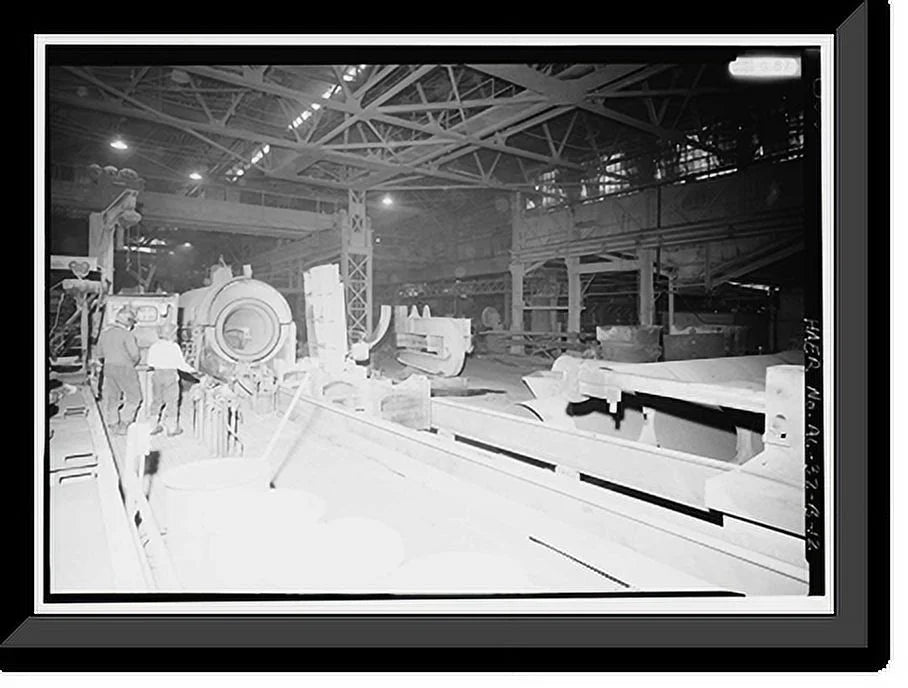 Historic Framed Print, United States Pipe & Foundry Company Plant, Pipe Casting & Testing Area, 2023 St. Louis Avenue at I-20/59, Bessemer, Jefferson County, AL - 12, 17-7/8 x 21-7/8
