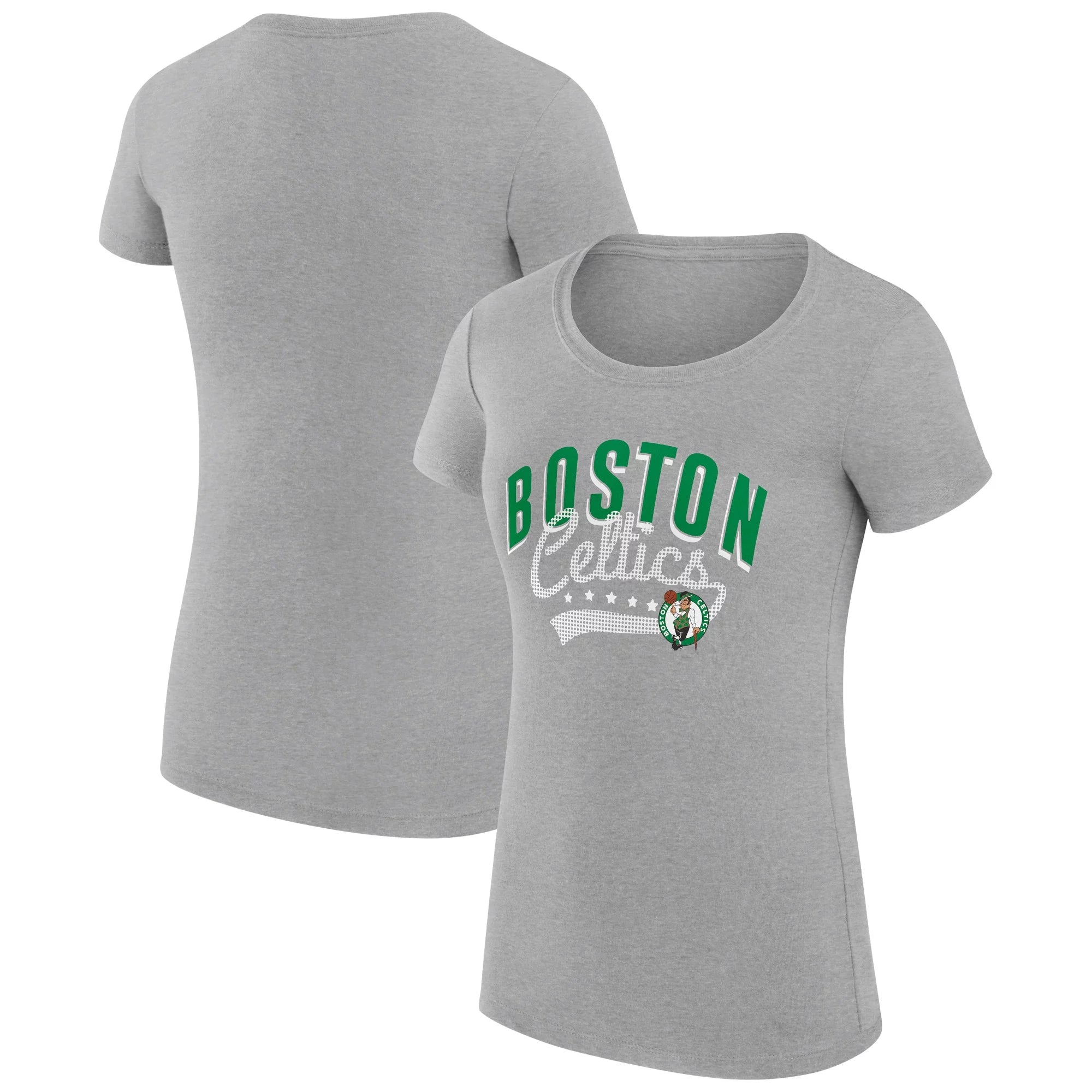 Women's G-III 4Her by Carl Banks  Heather Gray Boston Celtics Filigree Logo Fitted T-Shirt