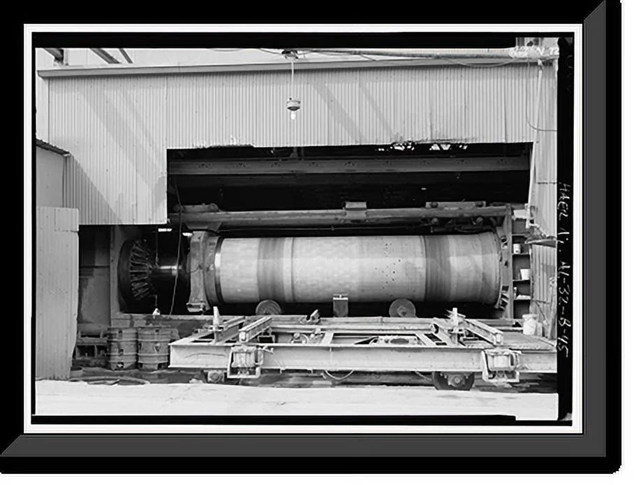 Historic Framed Print, United States Pipe & Foundry Company Plant, Pipe Casting & Testing Area, 2023 St. Louis Avenue at I-20/59, Bessemer, Jefferson County, AL - 32, 17-7/8 x 21-7/8