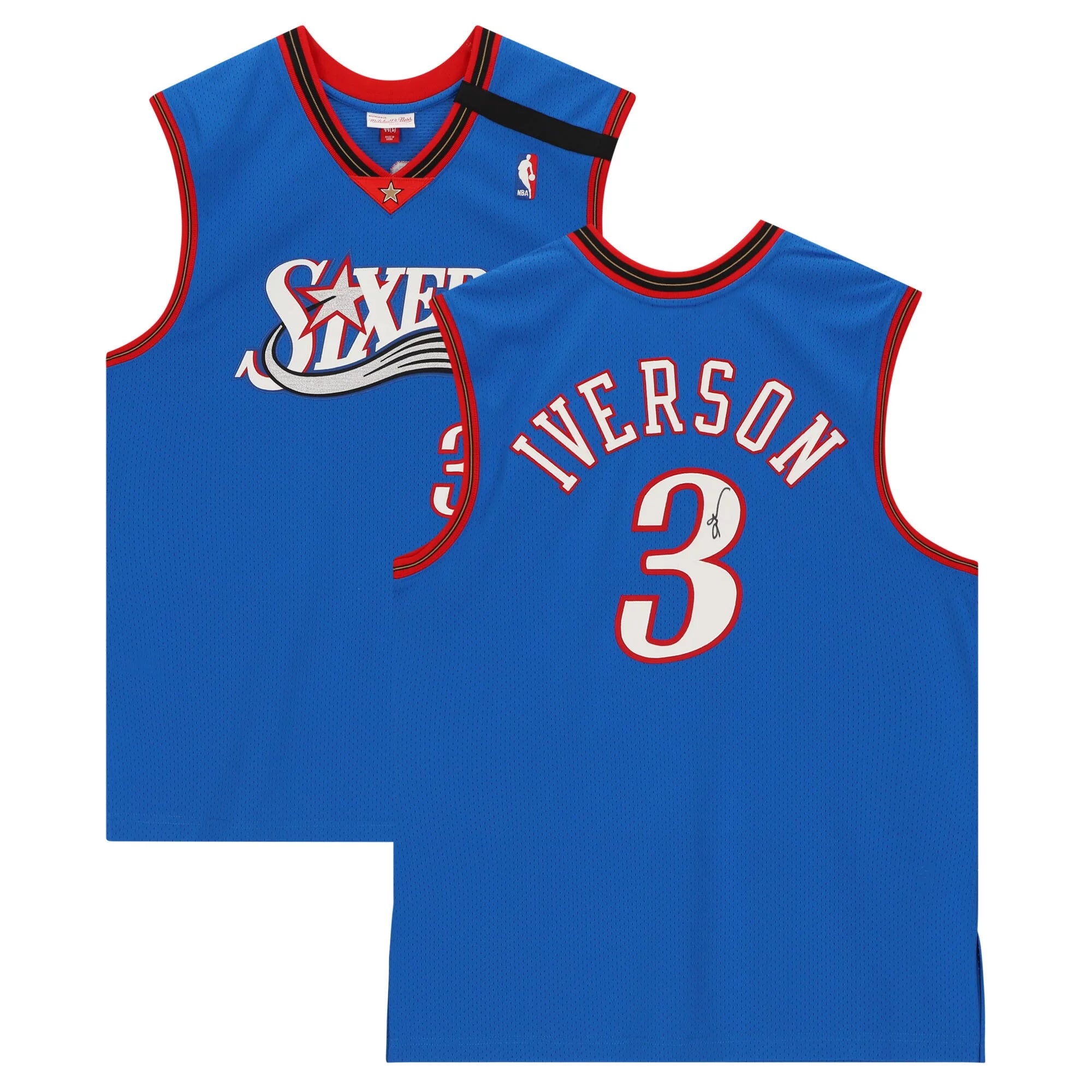 Allen Iverson Philadelphia 76ers Autographed Blue 1999-00 Mitchell and Ness Authentic Jersey - Fanatics Authentic Certified