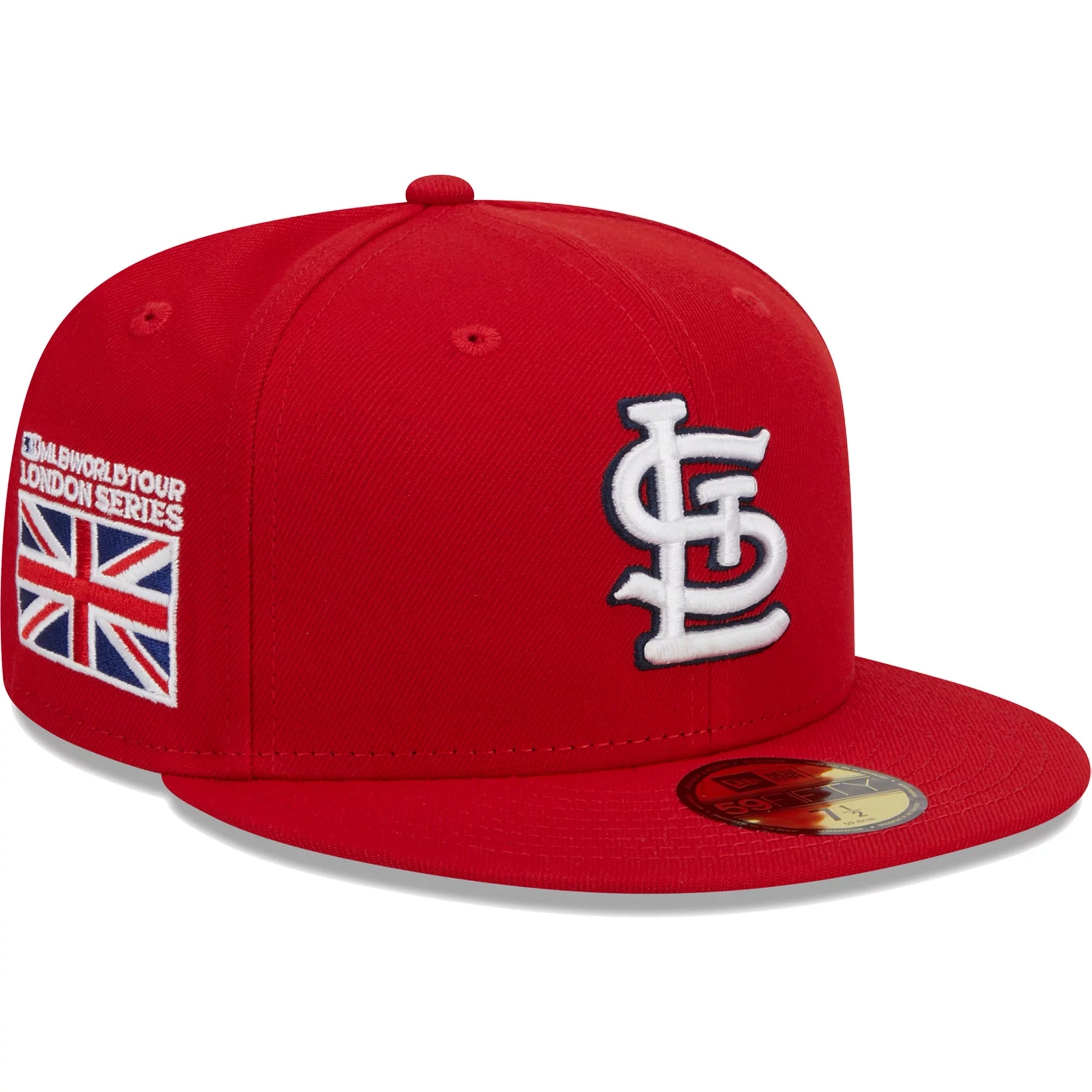 Men's New Era Red St. Louis Cardinals 2023 MLB World Tour: London Series-Flag 59FIFTY Fitted Hat