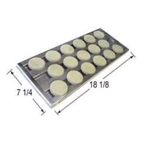 Flame Tamer w/ Ceramic Briquettes, Stainless Steel | 18-1/8 x 7-1/4