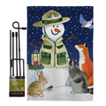 BD-WT-GS-114206-IP-BO-D-US18-WA 13 x 18.5 in. Lodge Snowmen Winter Wonderland Impressions Decorative Vertical Double Sided Garden Flag Set with Banner Pole