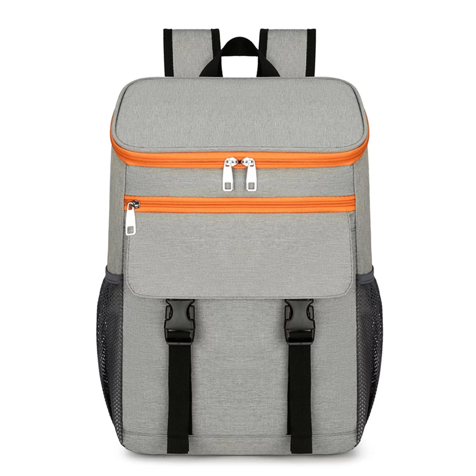 Htovila Large Capacity Waterproof Picnic Cooler Bag Grey and Orange Two Shoulder Bag for  Picnics and Beach Trips