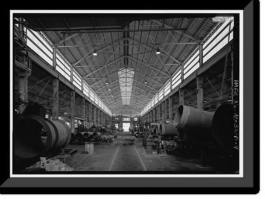 Historic Framed Print, United States Pipe & Foundry Company Plant, Machine Shop, 2023 St. Louis Avenue at I-20/59, Bessemer, Jefferson County, AL - 3, 17-7/8 x 21-7/8