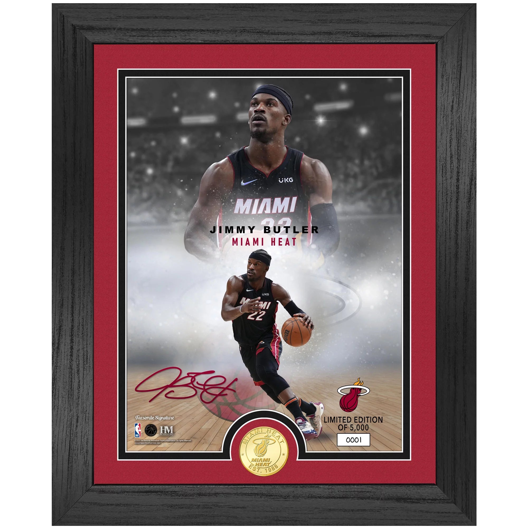 Highland Mint Jimmy Butler Miami Heat NBA Player 13 x 16 Bronze Coin Photo Mint