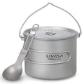 Lixada Titanium cup,Spork Outdoor Picnic Pot Spork Outdoor 750ml/900ml/1100ml JINMIE BUZHI Cup SIUKE