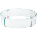 VEVOR Clear Fire Pit Rectangular Tempered Glass Wind Guard 0.3\ Thick Fire Steady Feet Tree Pit Guard for Propane Gas Outdoor 29*6INCH