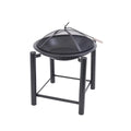 Blue Sky Outdoor Living 21¡± Square Raised Fire Pit with Log Grate, Screen, and Lift, Black