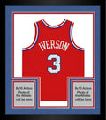 Framed Allen Iverson Philadelphia 76ers Autographed Red 2002-03 Mitchell & Ness Authentic Jersey - Fanatics Authentic Certified