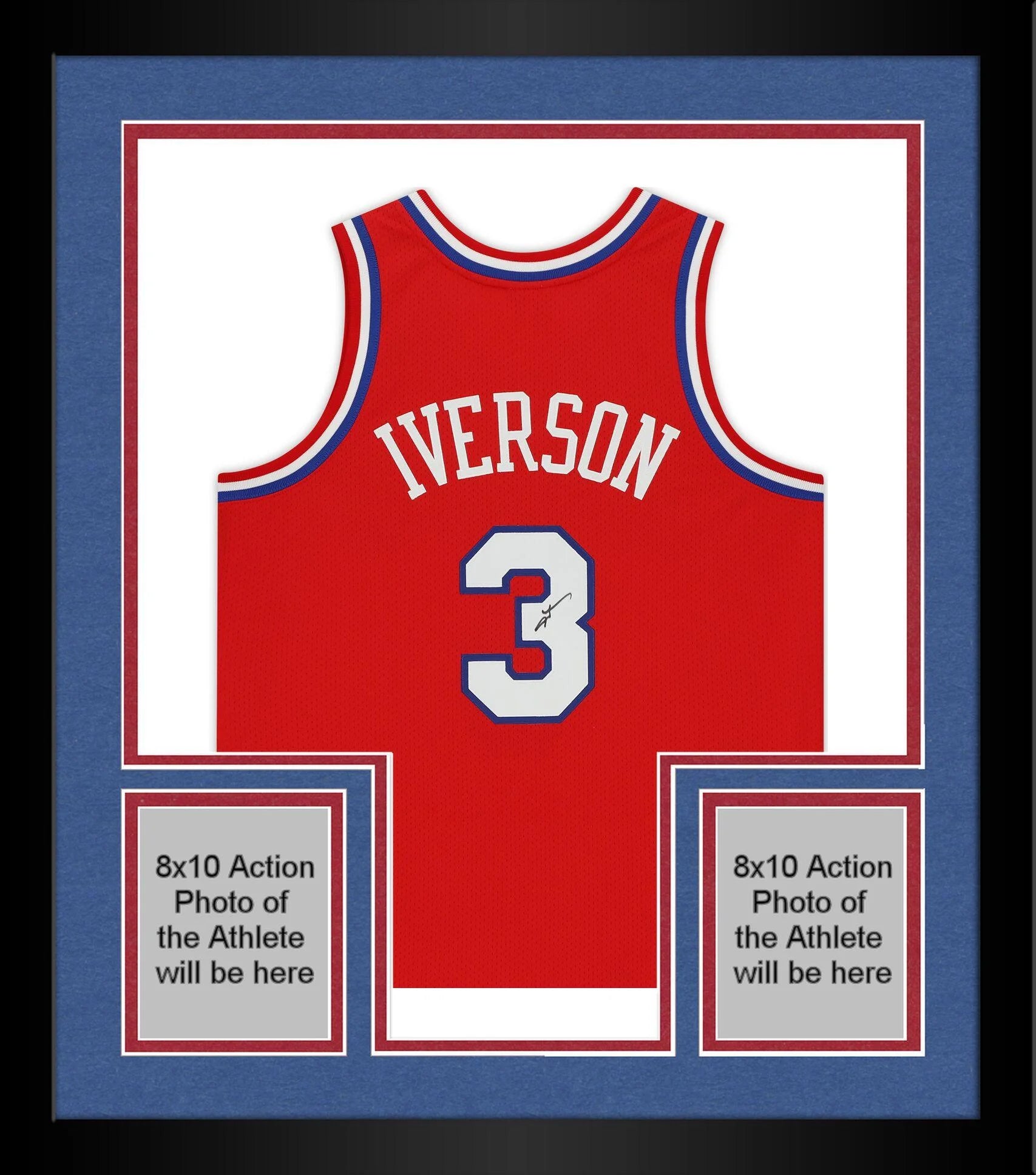 Framed Allen Iverson Philadelphia 76ers Autographed Red 2002-03 Mitchell & Ness Authentic Jersey - Fanatics Authentic Certified