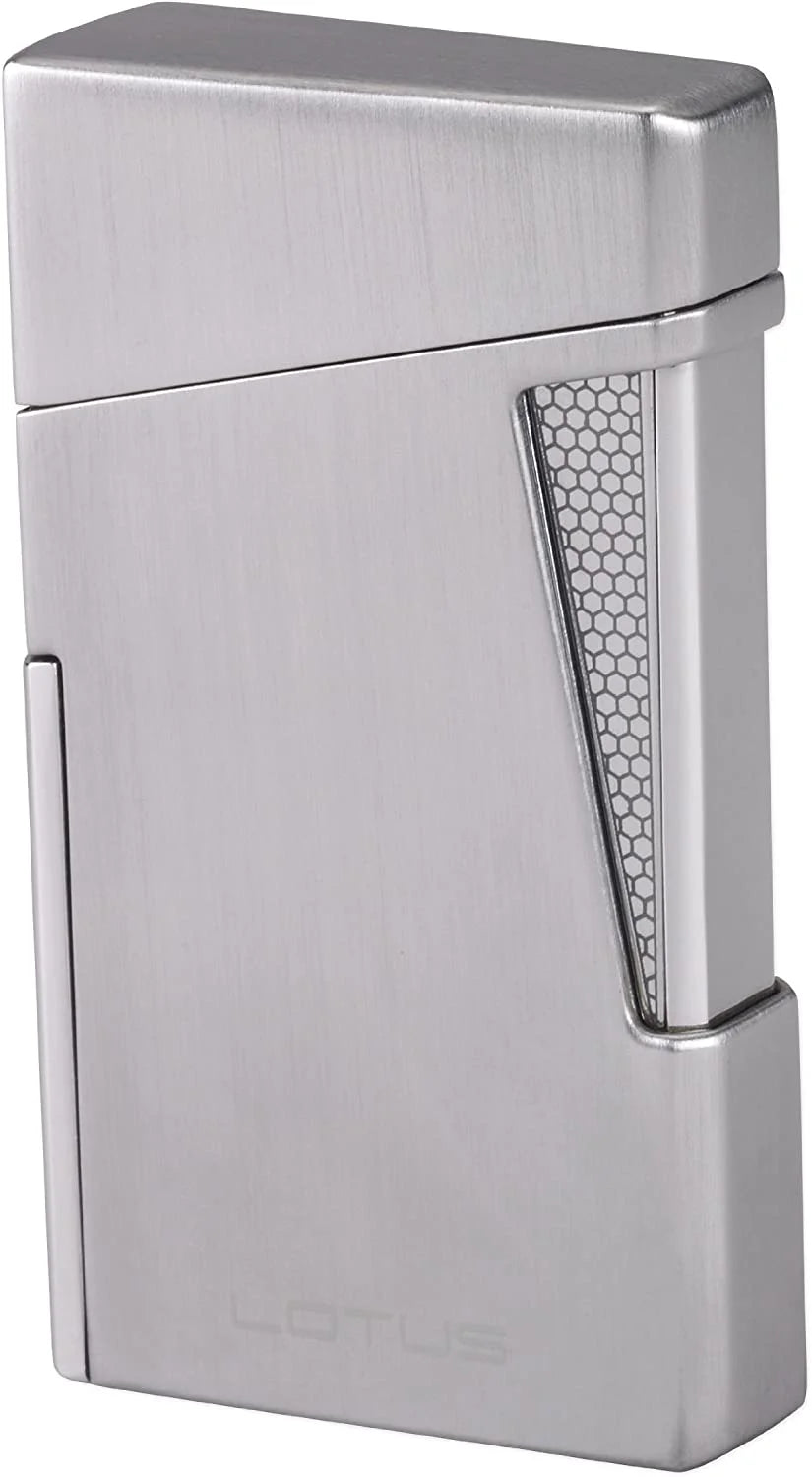 Lotus Apollo Cigar Lighter with Double Wind-Resistant Torch Flames, All Metal Housing, Integrated Cigar Punch, Large Flame Adjuster