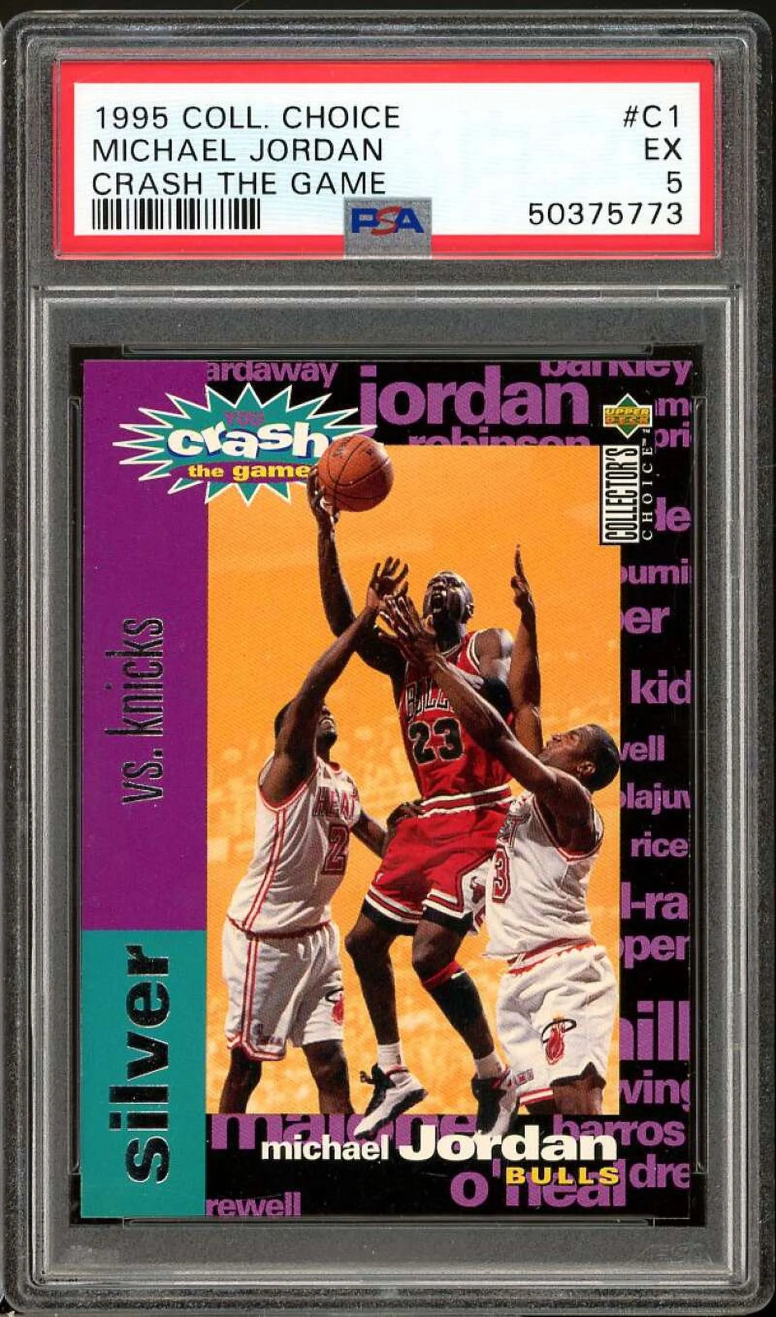 Michael Jordan Card 1995-96 Collector's Choice Crash The Game #C1 PSA 5