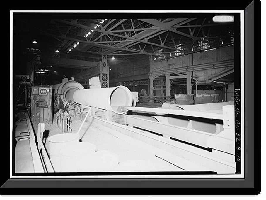 Historic Framed Print, United States Pipe & Foundry Company Plant, Pipe Casting & Testing Area, 2023 St. Louis Avenue at I-20/59, Bessemer, Jefferson County, AL - 10, 17-7/8 x 21-7/8