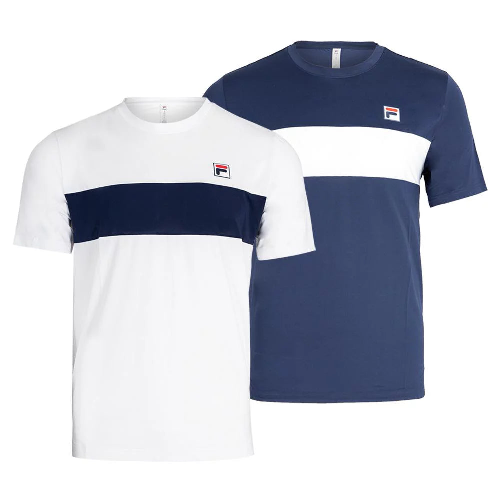 Fila Men`s Essentials Tennis Crew (  LARGE Fila Navy/Wt  )