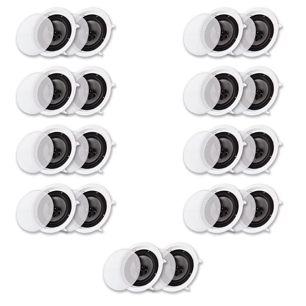 Acoustic Audio CS-IC83 In Ceiling Wall 8 Speaker 9 Pair Pack 3 Way Home Theater Flush Mount