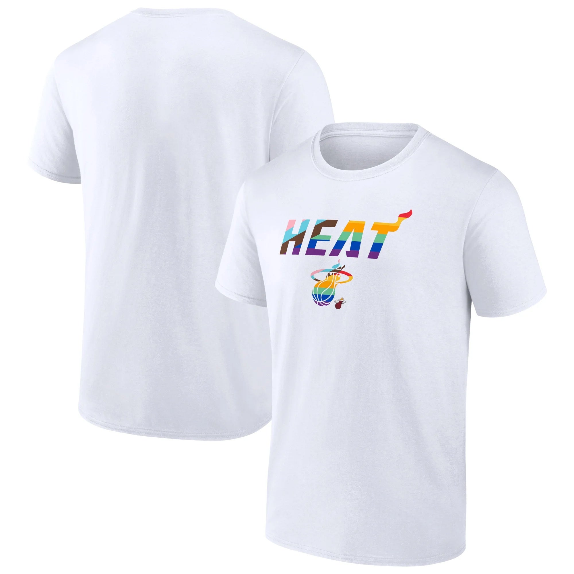 Men's Fanatics Branded White Miami Heat Pride T-Shirt