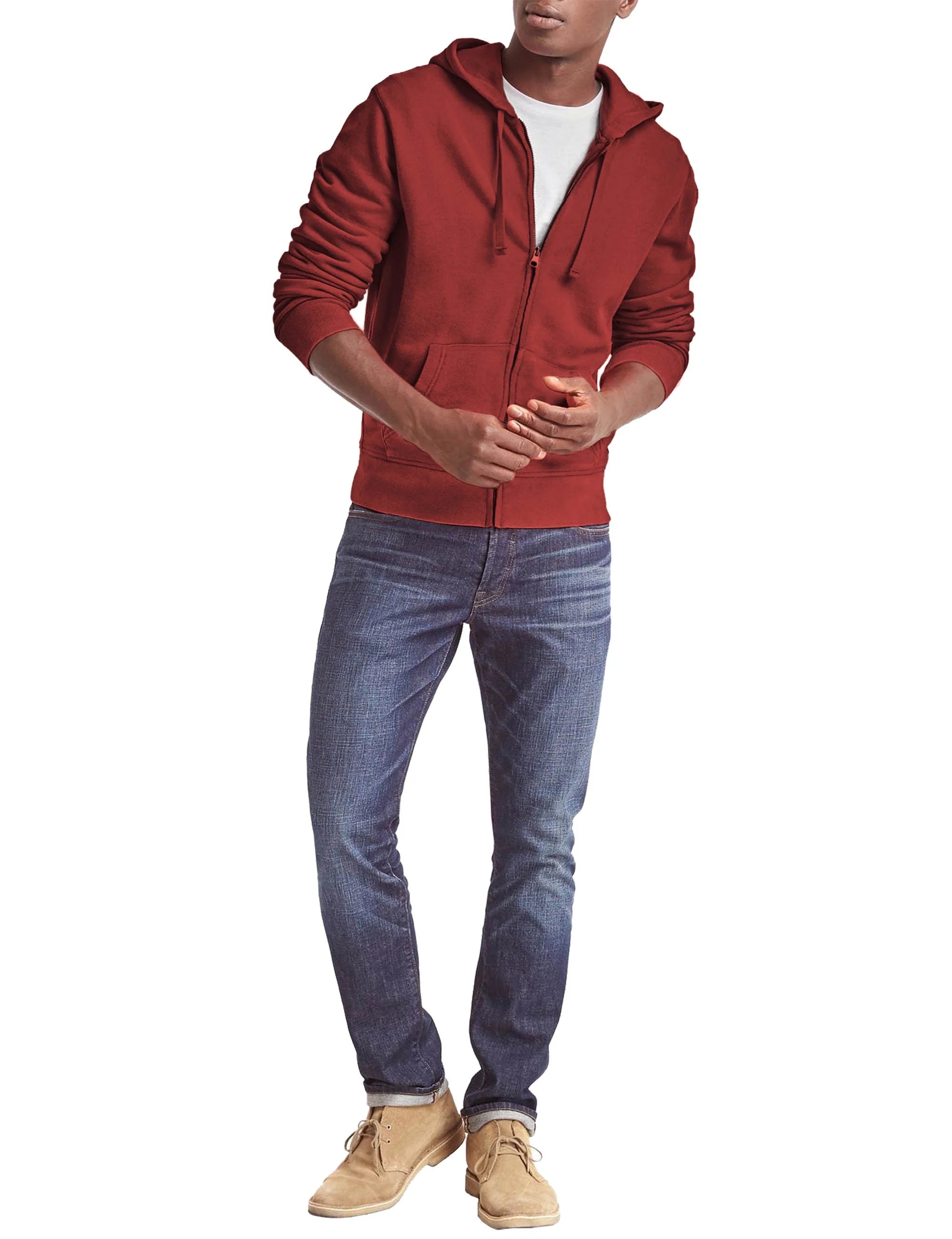 Ma Croix Mens Zip Up Hoodie Fleece Sweatshirts Midweight Fitted Active Hooded Long Sleeve Unisex Jackets