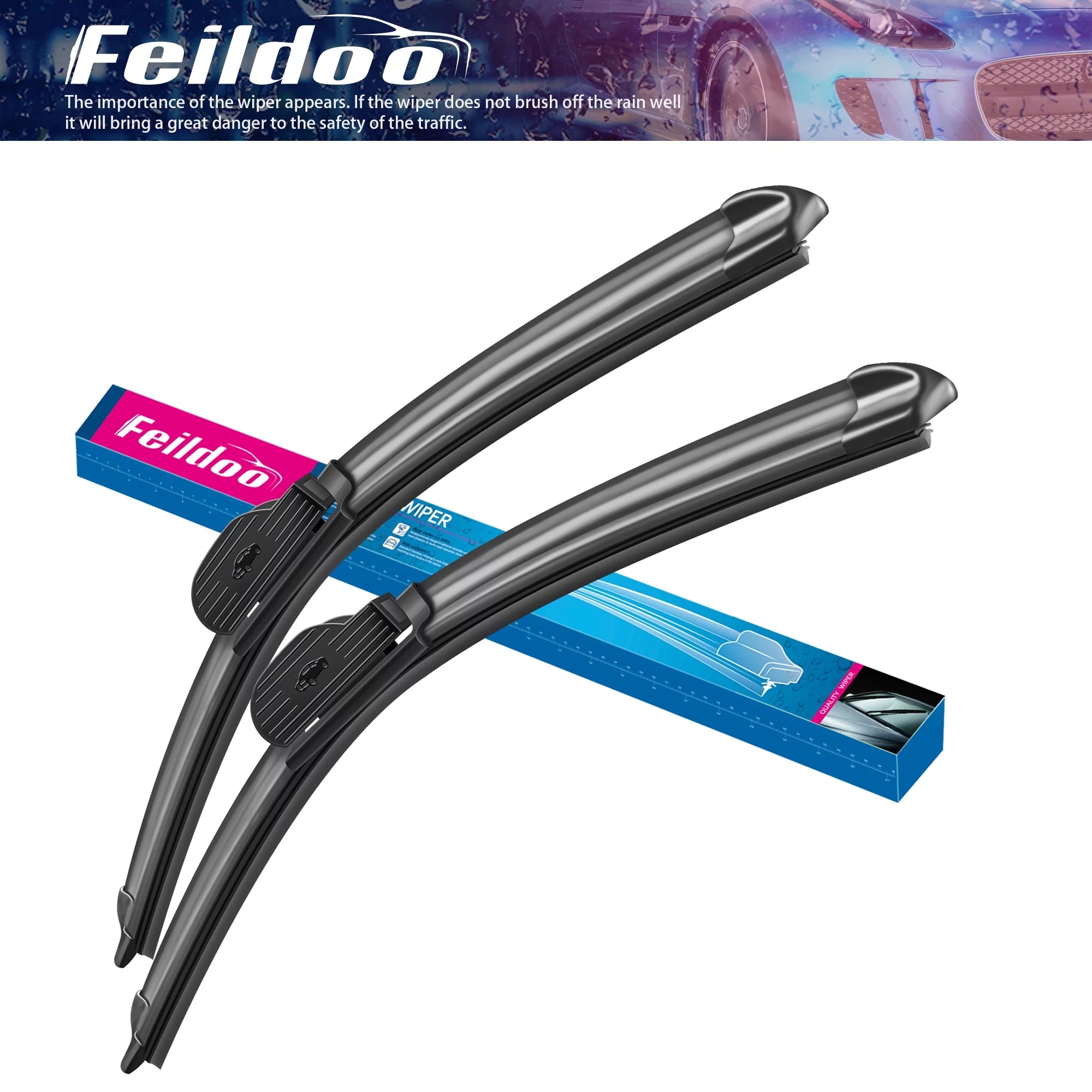 Feildoo 26&18 Fit For Buick LaCrosse 2017 Windshield Wiper Blades (Pack of 2 for Driver & Passenger, With Accessories), WS0821