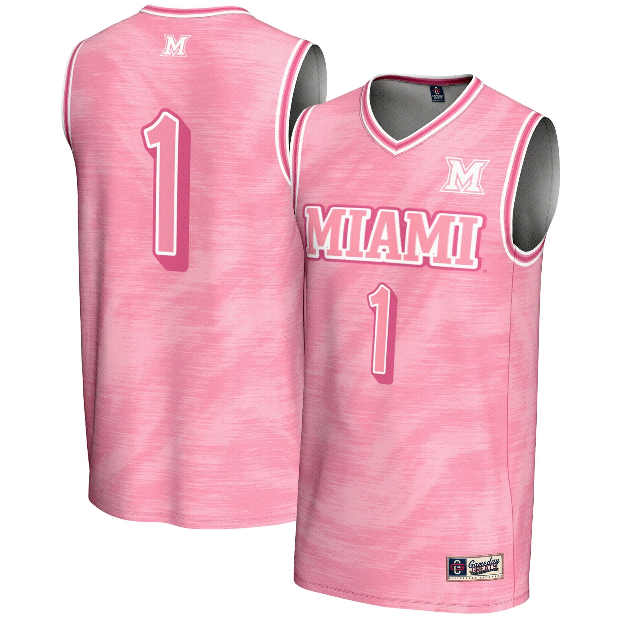 Youth GameDay Greats #1 Pink Miami University RedHawks Lightweight Basketball Fashion Jersey