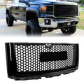 Kojem Front Bumper Upper Hood Center  Mesh Grill Grille Honeycomb Style for 07 08 09 10 11 12 13 GMC Sierra 1500 25810704 25810705