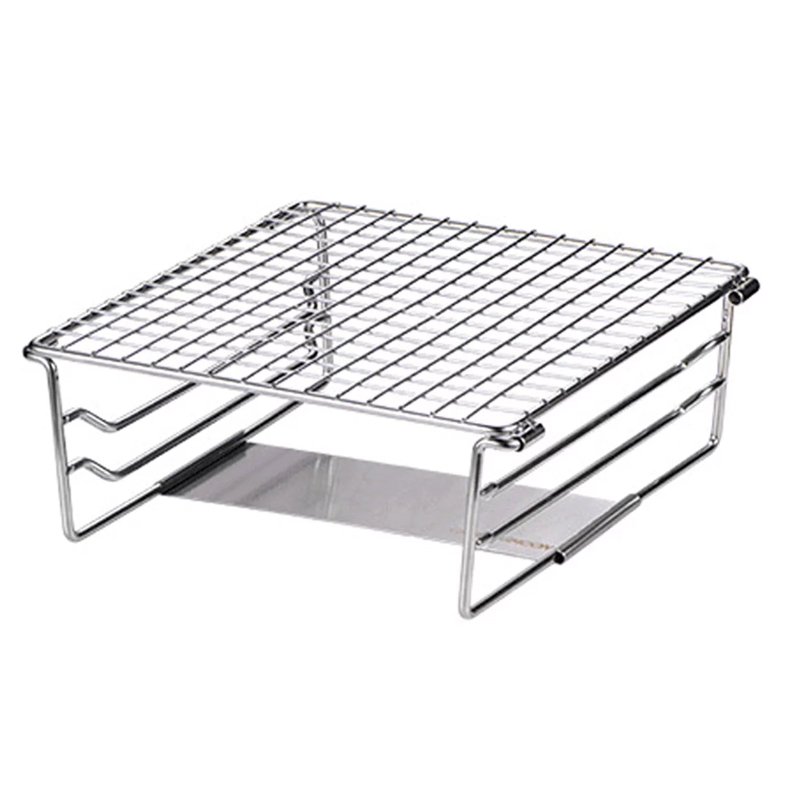CAMPINGMOON Grill Rack, Folding Stove Grill Support Holder, Heating Bracket with Supporting Plate, Space-Saving Design, Outdoor Cooking