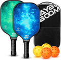 Pickleball Paddles Set of 2 or 4, USAPA Approved Pickleball Set with 4 Pickleball Balls and Pickleball Bag, Fiberglass Pickle Ball Rackets 2 Pack for Beginner