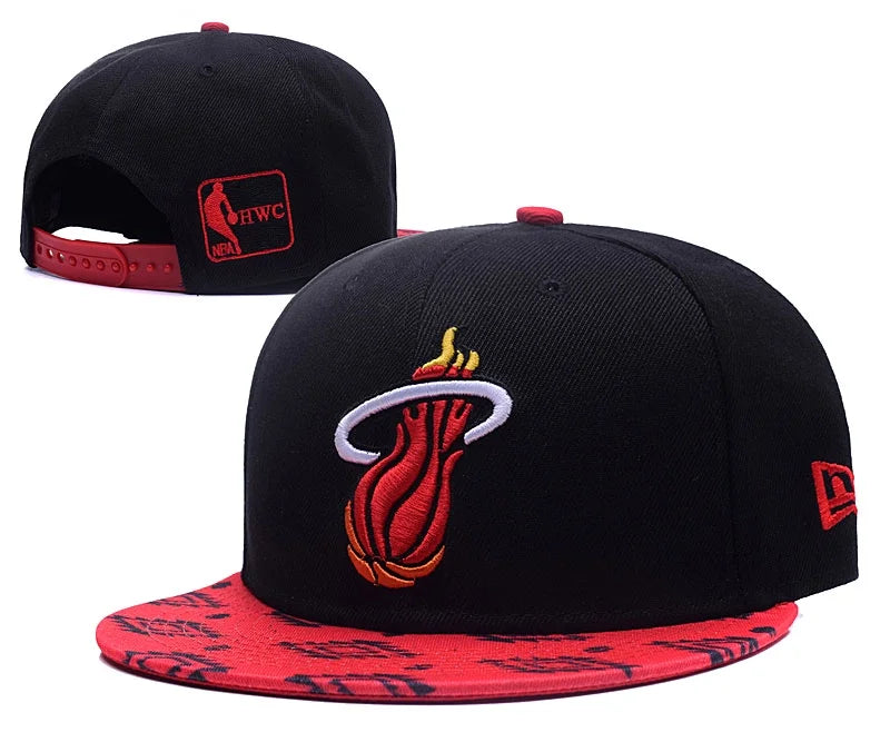 Miami-heat Basketball Cap Pro League Hat Adjustable Flat Cap