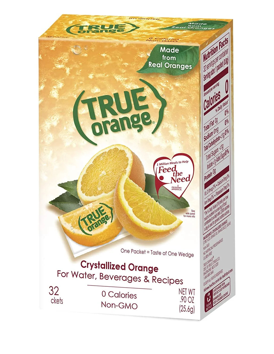 True Orange Drink Mix, .90 Oz, Orange, 32 Packets