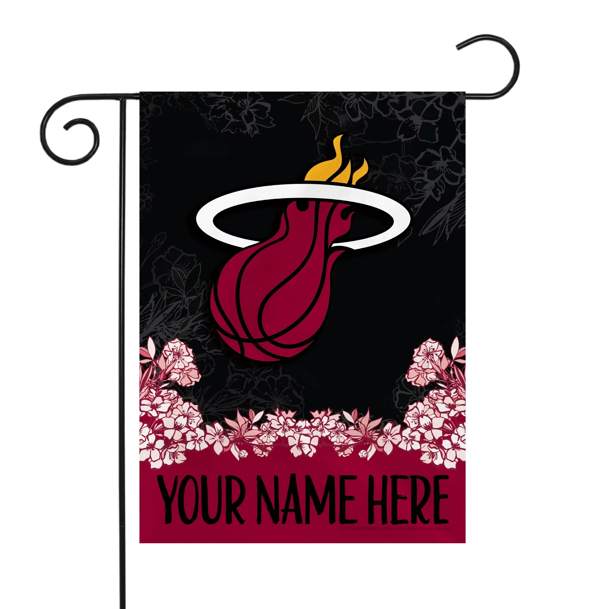 Rico Industries Basketball Miami Heat Personalized Garden Flag