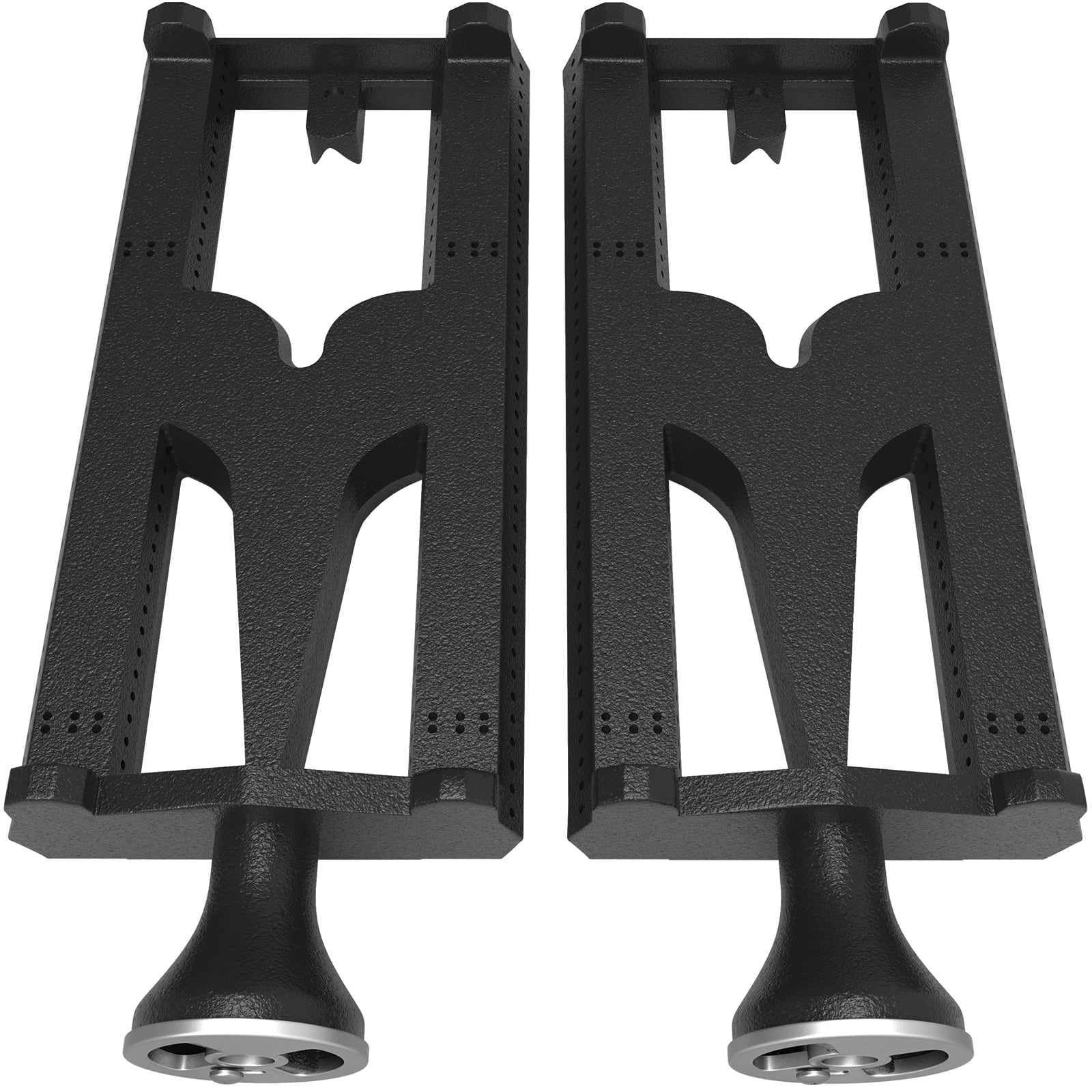 VEVOR Grill Burners, Cast Iron BBQ Burners Replacement, 2 Packs Grill Burner Replacement, Flame Grill with 16.1 Length Barbecue Replacement Parts with Evenly Burning for for Premium Gas Grills