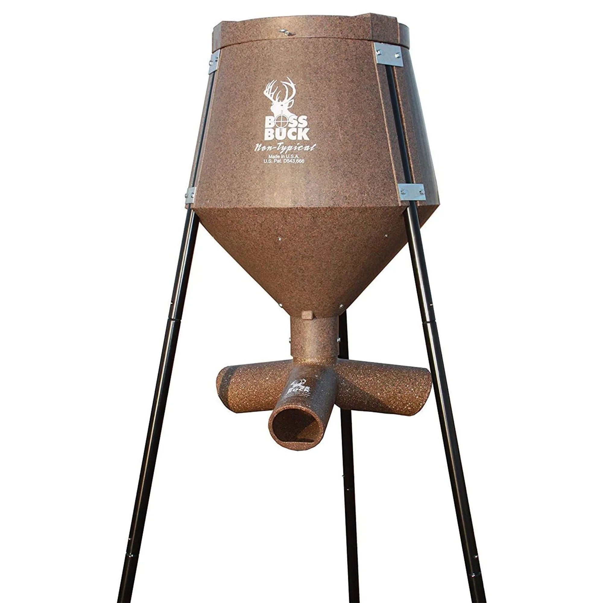Boss Buck 200 lb Gravity Fed Tripod Corn & Protein Pellet Feeder (2 Pack)