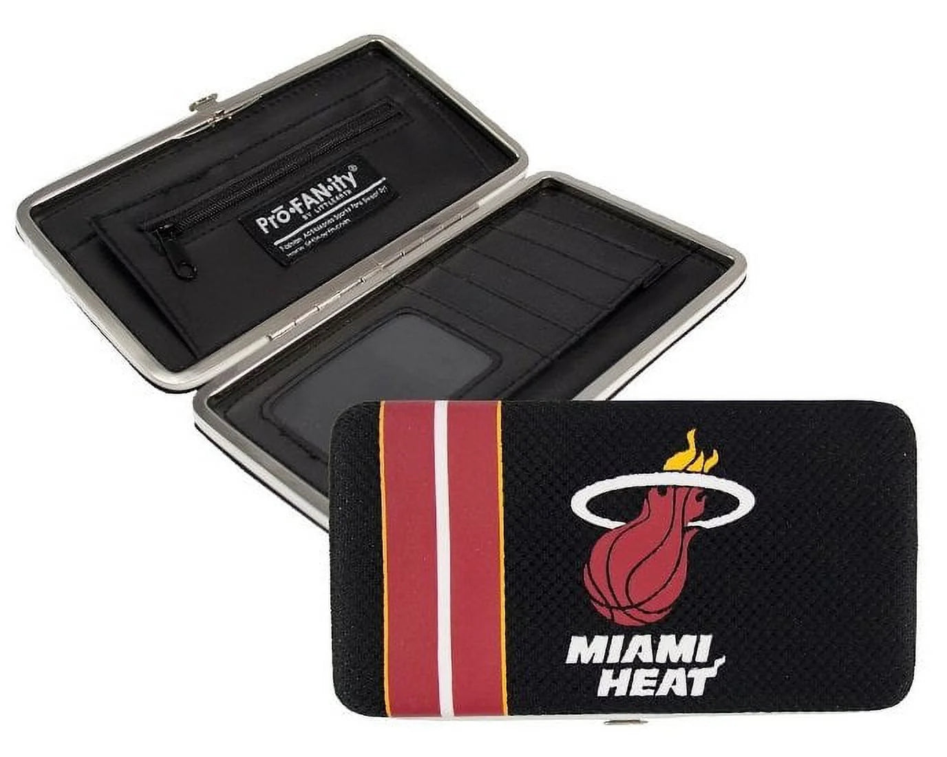 Miami Basketball Heat Hard Shell Mesh Wallet with Metal Push Button Closure
