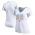 Women's Fanatics Branded White New York Knicks Team City Pride V-Neck T-Shirt