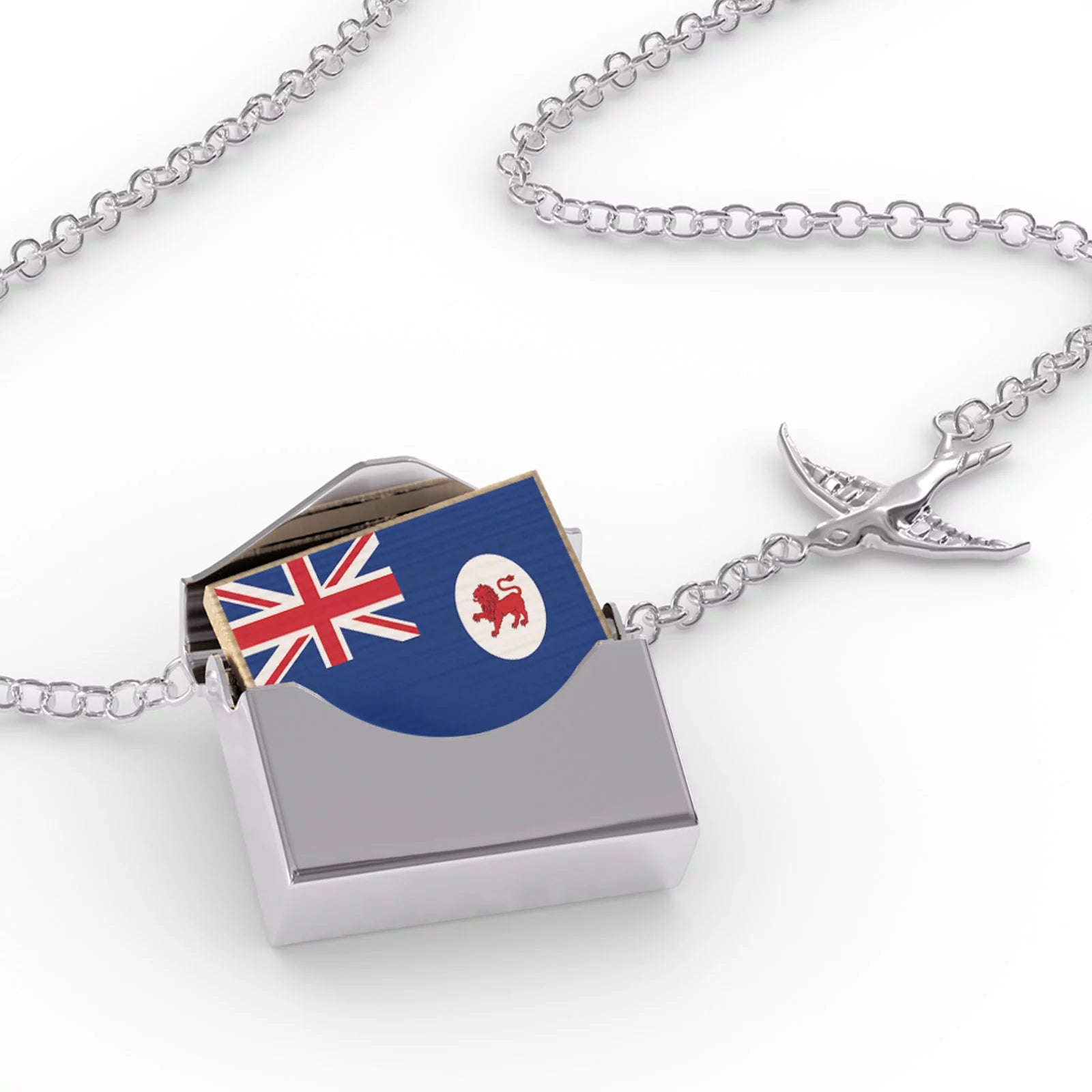 Locket Necklace Tasmania Flag region: Australia in a silver Envelope Neonblond