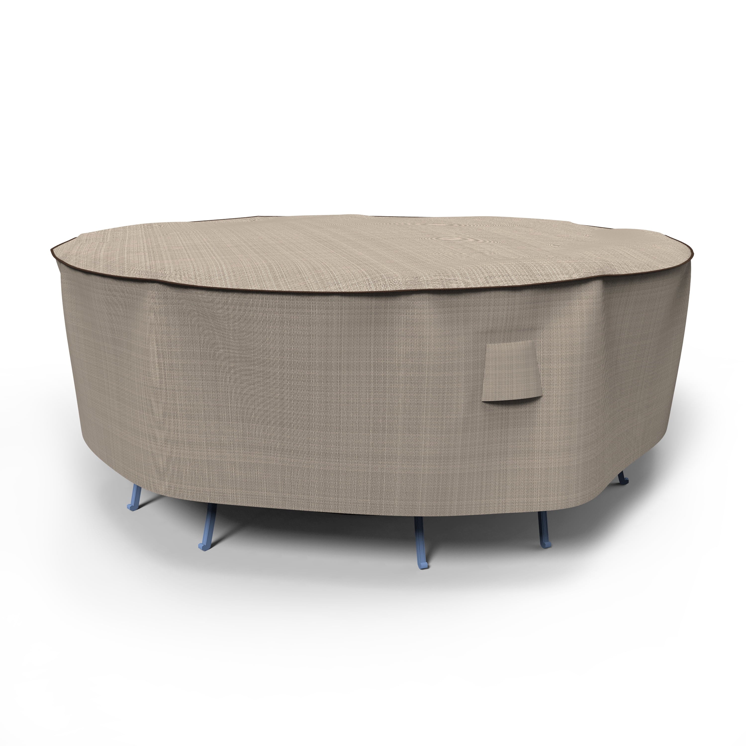 Budge Medium Tan Tweed Patio Round Table/Chairs Cover, English Garden