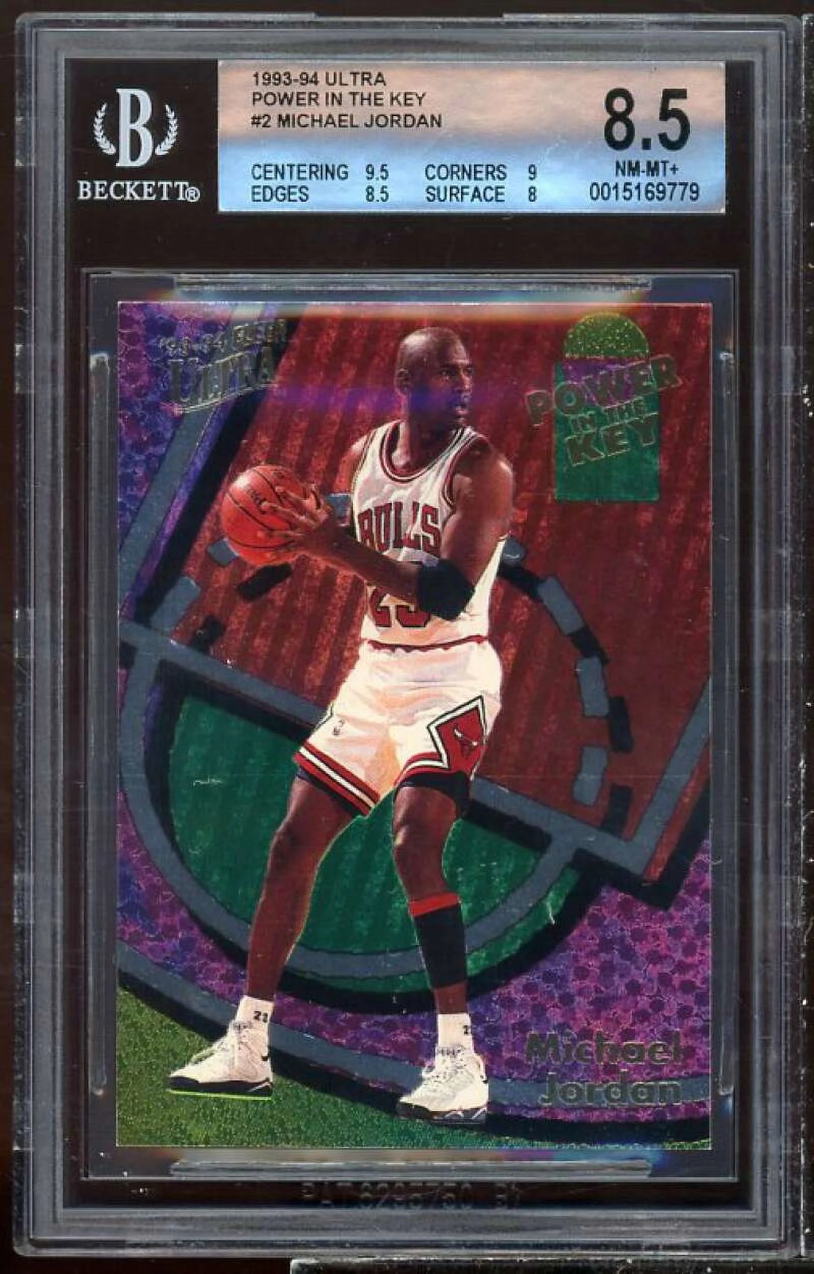 Michael Jordan Card 1993-94 Ultra Power In The Key #2 BGS 8.5 (9.5 9 8.5 8)