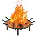 20in Fire Grate Log Grate, Round Spider Wagon Wheel Firewood Grates, Heavy Duty Fire Pit Grate for Outdoor Campfire, Hearth Wood Stove and Outdoor Camping Fire Pit Black