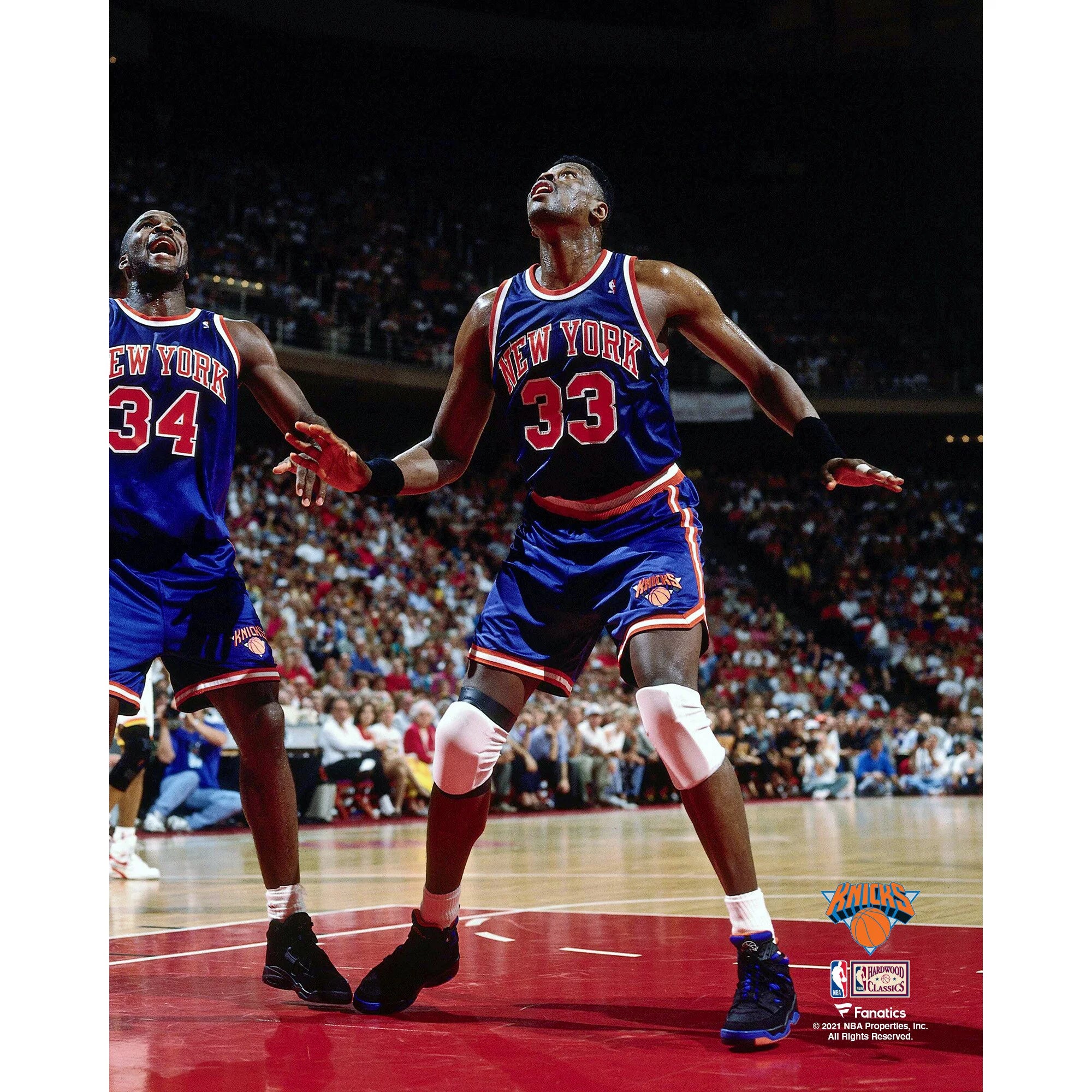 Patrick Ewing New York Knicks Unsigned Waiting For Rebound With Charles Oakley Photograph