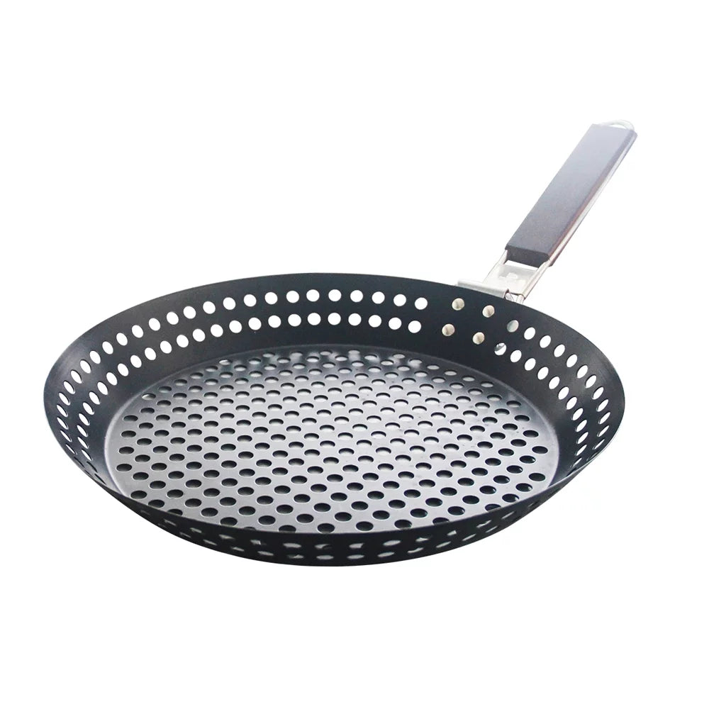 Yabuy Grill Skillet with Removable Handle Perfect for Grilling Vegetables and Seafood