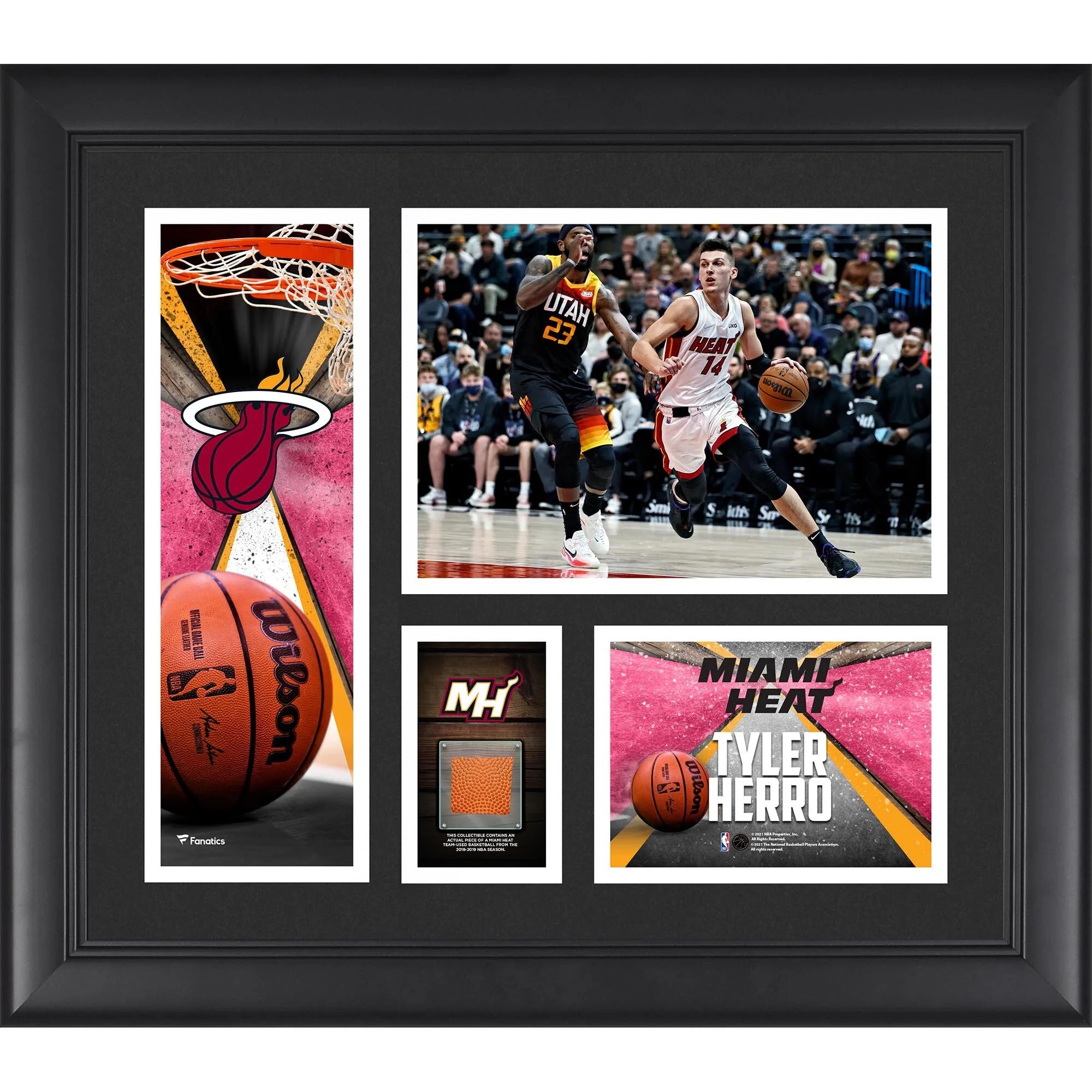 Tyler Herro Miami Heat Framed 15 x 17 Collage with a Piece of Team-Used Ball - Fanatics Authentic Certified