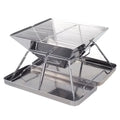 Walmeck Stainless Steel Grate Barbecue Grill Folding Charcoal Grill for  Camping Backpacking Hiking