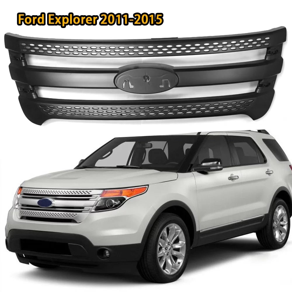 ZXMT Front Upper Bumper Grille Hood Grill Trim Fit for 2011-2015 Ford Explorer