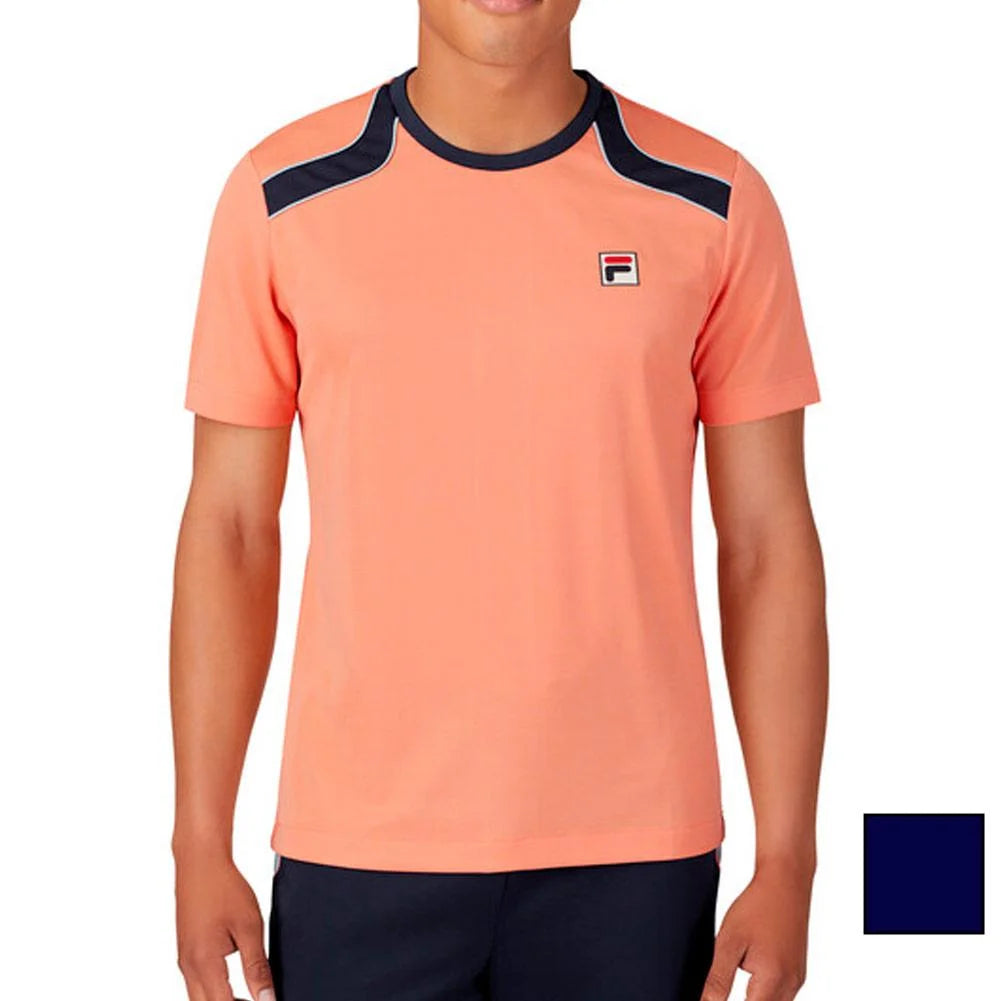 Fila Men`s Solar Power Tennis Crew (  SMALL Shell/Fl Nv  )