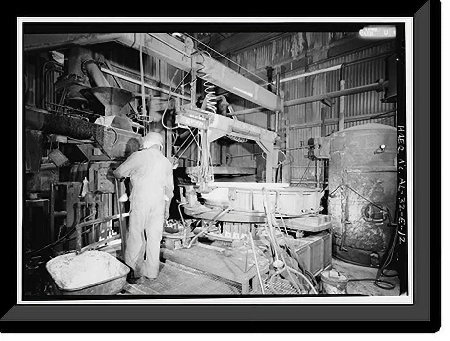 Historic Framed Print, United States Pipe & Foundry Company Plant, Core Making Shop, 2023 St. Louis Avenue at I-20/59, Bessemer, Jefferson County, AL - 12, 17-7/8 x 21-7/8